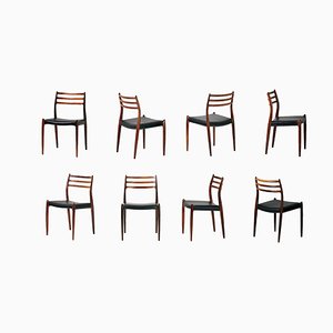 Model 78 Rosewood Dining Chairs by Niels Otto Møller for J.L. Møllers, 1962, Set of 8