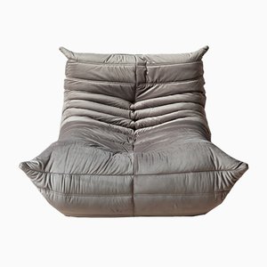 Sillón Togo Elephant de terciopelo en gris de Michel Ducaroy para Ligne Roset