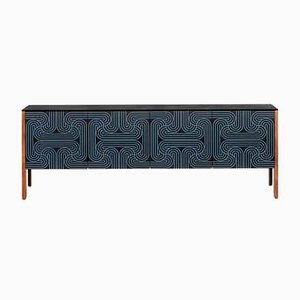 Dark Blue Four-Door Loop Sideboard by Nell Beale for Coucou Manou