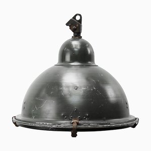 Lampe à Suspension Industrielle Vintage en Aluminium Gris et Fonte