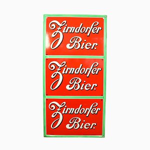 German Enamel and Steel Zirndorfer Beer Sign from Boos und Hahn, 1950s