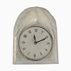 French Art Deco Doves Pendulum Clock by René Lalique, 1926