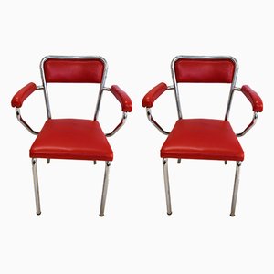 Set of Italian Chrome Plated Armchairs from Mobdor, 1940s