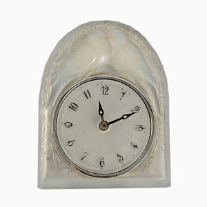 Orologio Doves Art Déco in vetro opalino di René Lalique, Francia, 1926