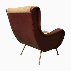 Roter italienischer Senior Sessel von Marco Zanuso für Arflex, 1950er