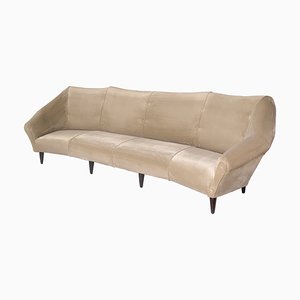 Italienisches 4-Sitzer Samtsofa von Enzo Minotti, 1950er