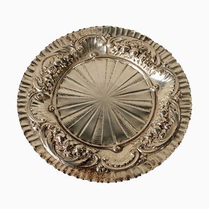 Brown Garnite Tableware Bars antique silver plate with embossed ornaments 1800s
