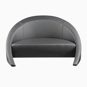 Small Black Nuvola Leather Rusty Sofa from VGnewtrend