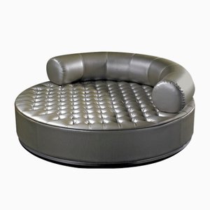 Round Breola Pouf with Capitonné Backrest from VGnewtrend