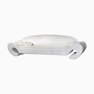 Ivory Silhouette Capitonné Sofa from VGnewtrend
