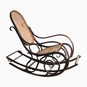 Rocking Chair Modèle N ° 21 Vintage en Bois Courbé, 1920s