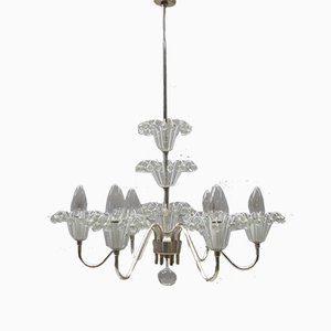 Austrian Crystal & Nickel Chandelier by Emil Stejnar for Rupert Nikoll, 1960s