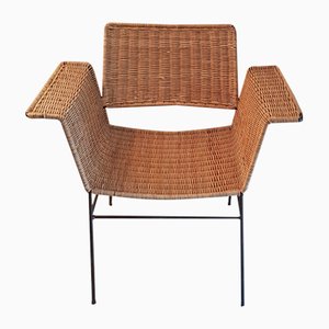 Mid-Century German Wicker Armchair by Herta Maria Witzemann for Erwin Behr, 1960s