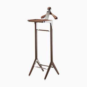 Stainless Steel & American Black Walnut Classical Valet Stand by Honorific