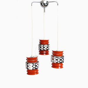 Mid-Century Swedish Metal & Lacquer Sputnik Cascade Ceiling Lamp by Carl Thore