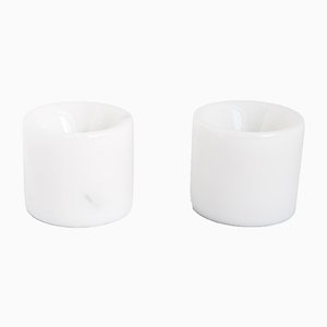 White Marble Egg Cups from FiammettaV Home Collection, Set of 2