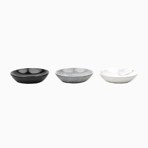Scodelle in marmo grigio, bianco e nero di FiammettaV Home Collection, set di 3