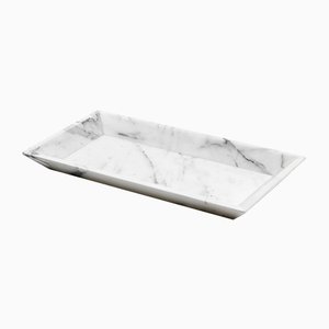 Weißes Tablett aus Carrara Marmor von FiammettaV Home Collection