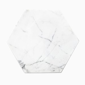 White Marble & Cork Hexagonal Plate from FiammettaV Home Collection