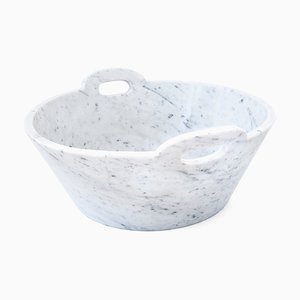 Handcraft White Carrara Marble Bowl from Fiammettav Home Collection