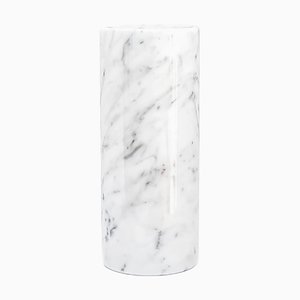 White Carrara Marble Cylindrical Vase from FiammettaV Home Collection