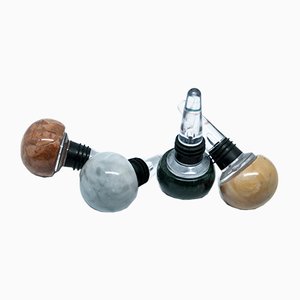 Marble and Acrylic Glass Champagne Bottle Stoppers from FiammettaV Home Collection, Set of 4
