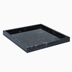Plateau Carré en Marbre Marquina Noir de FiammettaV Home Collection