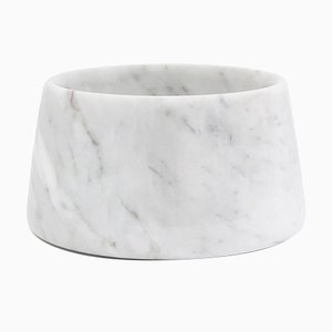 Small White Carrara Marble Cats and Dogs Bowl from FiammettaV Home Collection