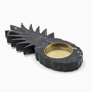 Small Black Marble Pineapple Ashtray from FiammettaV Home Collection