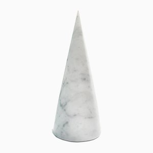Large White Carrara Marble Decorative Cone from FiammettaV Home Collection
