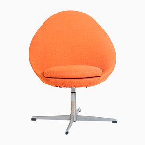 Mid-Century Orange Swivel Chair, 1950s