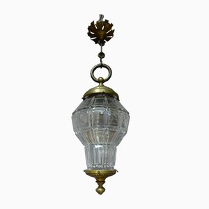 Lanterne Antique en Bronze et en Verre, France