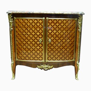 Antique French Rosewood Marquetry and Marble Napolean III Buffet