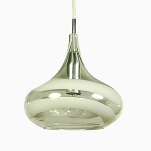 German Aluminum and Glass Ceiling Lamp from Doria Leuchten, 1970s