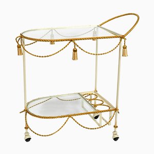 Mid-Century Italian Glass and Metal Trolley, 1960s