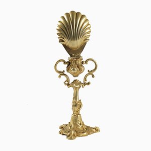 Lámpara de mesa antigua de bronce dorado
