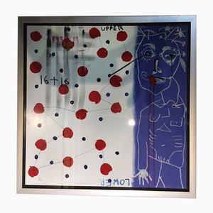 Poster minimalista in acrilico e carta di Paul Kostabi per Gallerie Edition F, anni '80