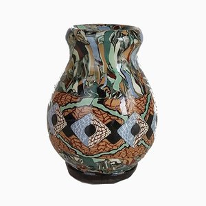 Vallauris Ceramic Mosaic Vase by Jean Gerbino, 1950s
