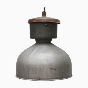 Lampada industriale in metallo grigio, anni '50