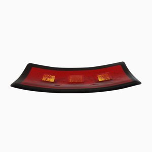 Centre de Table Campielo R50 en Verre de Murano Noir et Rouge par Stefano Birello pour VéVé Glass, 2019