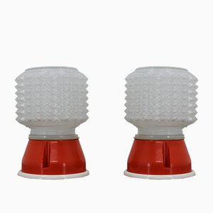 Lampes de Bureau en Verre, 1970s, Set de 2