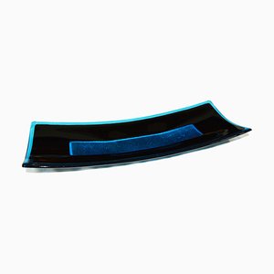 Luce R50 Black and Aquamarine Murano Glass Centerpiece by Stefano Birello for VeVe Glass, 2019