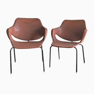 Poltrone Mid-Century in similpelle, anni '60, set di 2