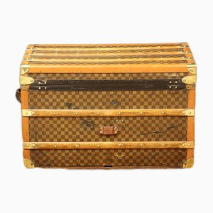 French Beech, Brass, and Leather Trunk from Moynat, 1922
