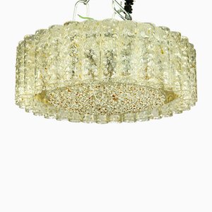 Mid-Century German Brass and Glass Tube Ceiling Lamp from Doria Leuchten