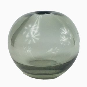 Scandinavian Modern Danish Smoke Grey Glass Drop Vase by Per Lütken for Holmegaard, 1960s