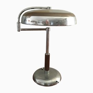 Lámpara de mesa italiana Mid-Century cromada, años 40