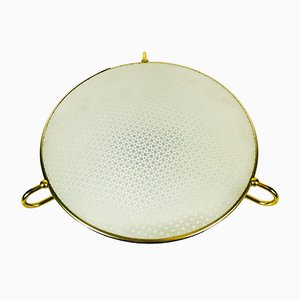 German Brass & Plastic Ceiling Lamp from Erco, 1960s