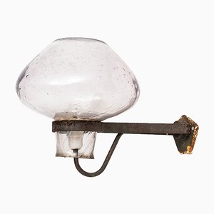 Applique moderna in vetro e acciaio di Gunnar Asplund per ASEA, Scandinavia, anni '40