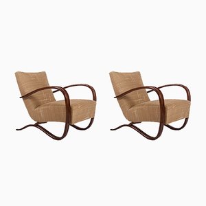 Set of Beech H-269 Lounge Chairs by Jindřich Halabala for Thonet, 1920s